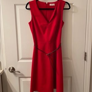 Red Calvin Klein dress